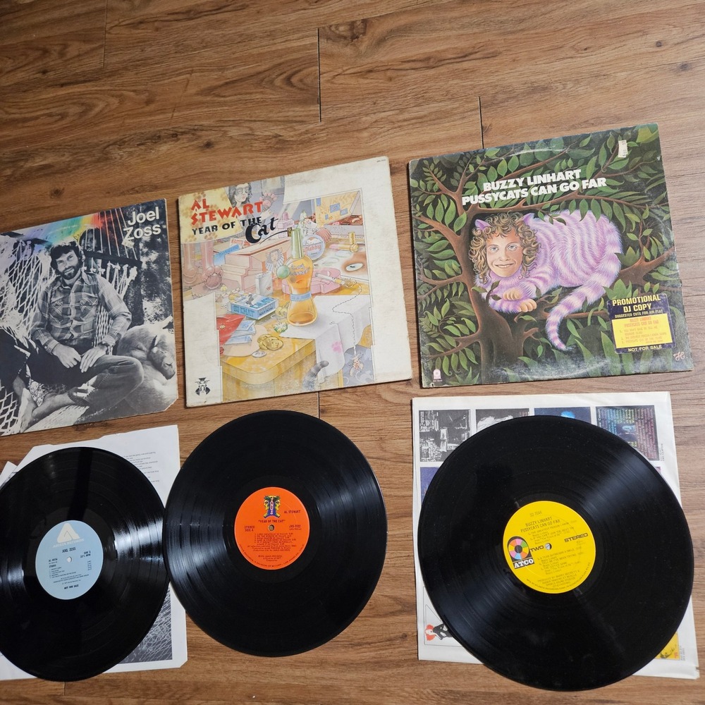 Lot of 3 VTG 70s‎ Vinyl Al Stewart Year of the Cat Buzzy Linhart Joel Zoss PROMO
